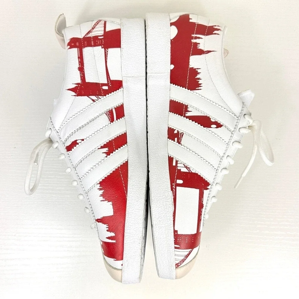 Adidas Originals Gazelle Vintage London Sneakers Size 8.5 Men Red/White‎